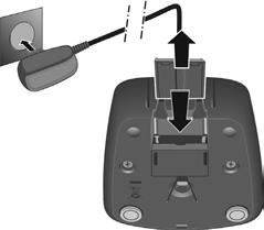 Πιέστε το κουμπί απασφάλισης 3 και αφαιρέστε το βύσμα 4. Έναρξη λειτουργίας του ασύρματου ακουστικού Η οθόνη προστατεύεται με μεμβράνη. Αφαιρέστε την προστατευτική μεμβράνη!
