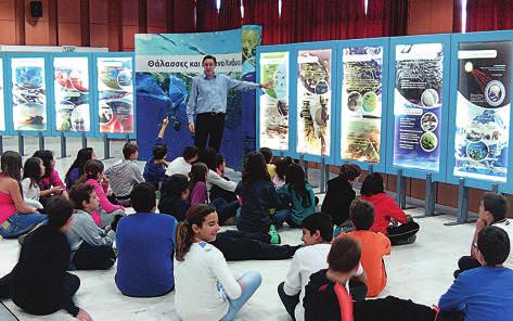 Scientific personnel of HELMEPA presented to them the sections of the Exhibition as well as the career opportunities shipping offers to young people who