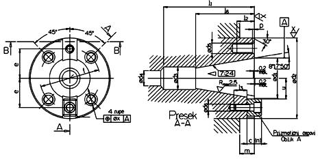 Slika 5.7. Priključne dimenzije ISO prihvata [5] 3.