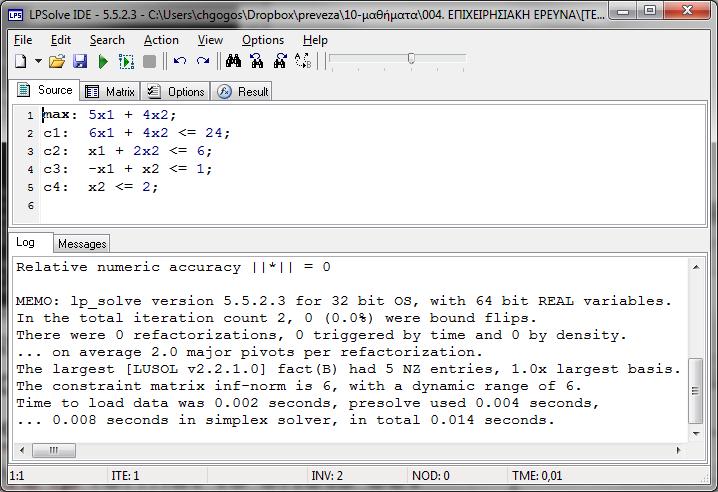 LPSolve IDE The LPSolve IDE is a Windows interface to the lpsolve API.