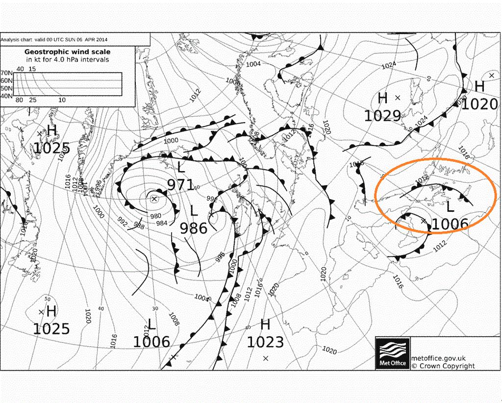 Σχήμα 5.24. Χάρτης επιφανείας από το www.wetterzentrale.