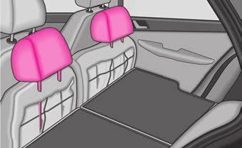 62 Καθίσματα και χώροι φόρτωσης Για να μεγαλώσετε τον χώρο αποσκευών, μπορείτε να αναδιπλώσετε τα πίσω καθίσματα ή να αφαιρέσετε τις βάσεις των πίσω καθισμάτων σελίδα 63.