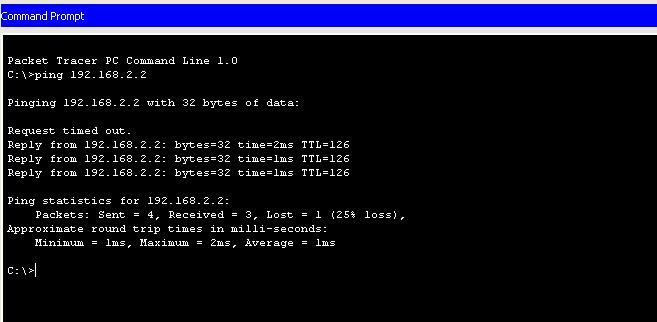Στο Router1 βλέπουμε τα παρακάτω: Πάμε στο πρώτο PC και από στο Desktop Command Prompt C:\>ipconfig /all C:\>ping 192.