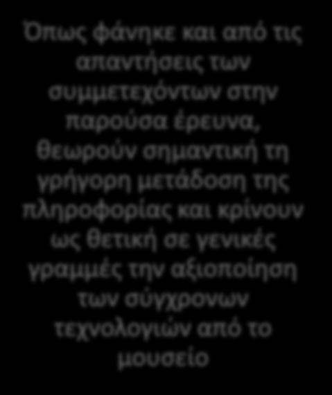 πληροφορίας και κρίνουν ως θετική σε γενικές γραμμές την αξιοποίηση των σύγχρονων