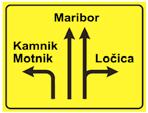 Z znakom 3410 so pred križiščem nadomeščeni znaki 1103 do 1103-4 ali 1104 do 1104-3, z znakom 3410-1 pa znak 1105.