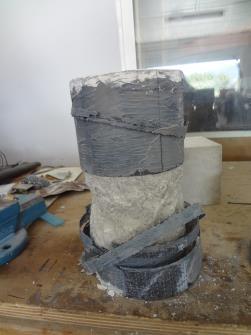 debonding C-1-10cm C-309g-17cm wc-10cm G-1cm Σχήμα 2. Τυπικές μορφές αστοχία μανδυών δοκιμίων.