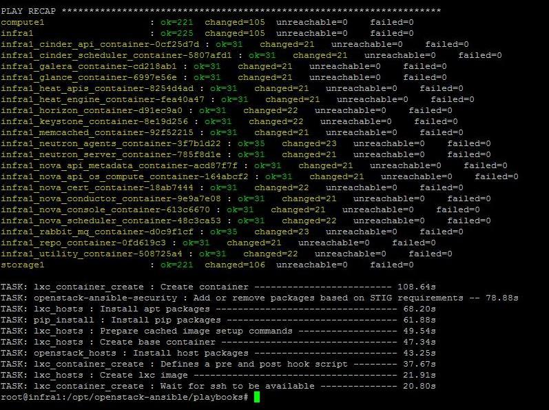 Εικόνα 17: Ολοκλήρωση εκτέλεσης του setup-hosts.