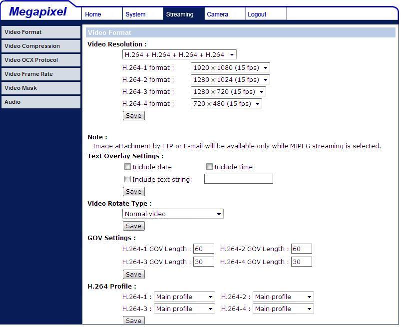 6. Setup Video Resolution Users can setup Video Resolution on Video Format page of the user-friendly browser-based configuration interface.