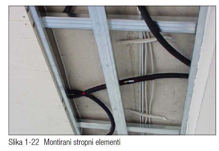 Cevi stropnega hlajenja se polagajo v fasmacel plošče pri suhi vgradnji na strop oz. za to predvideno podkonstrukcijo, pod omet pri mokri vgradnji, v vzorcu vijug levo/desno, oz.