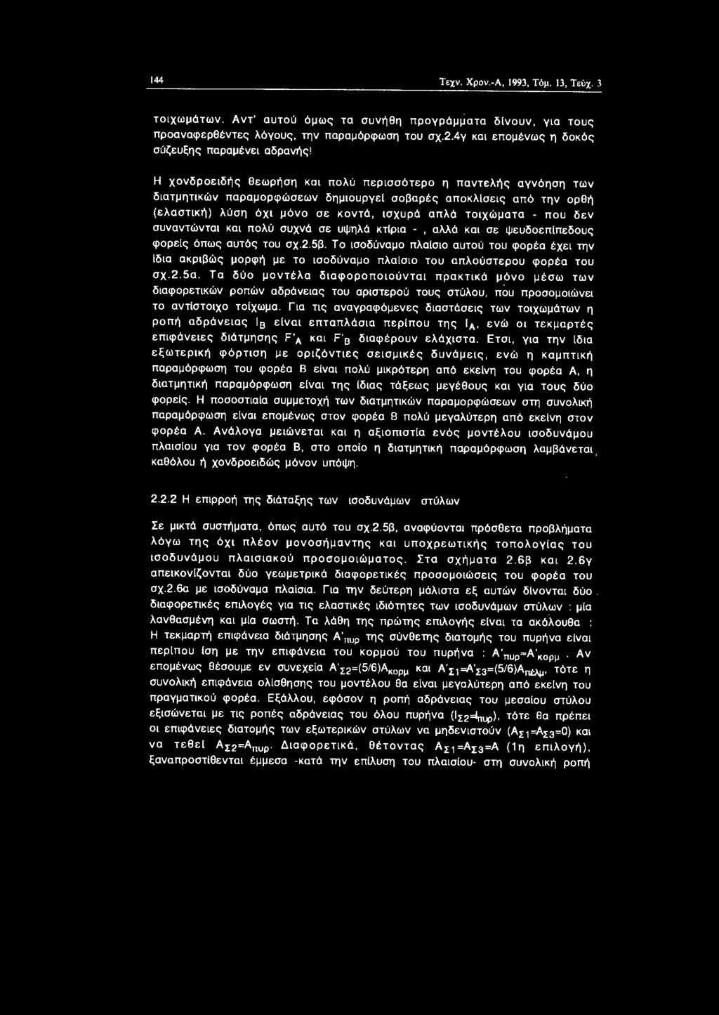 144 Τεχν. Χρν.-Α, 1993, Τόμ. 13, Τεύχ. 3 τχωμότων. Αντ ' αυτύ όμως τα συνήθη πργρόμματα δ!νυν, γα τυς πραναφερθέντες λόγυς, την παραμόρφωση τυ σχ. 2.4γ κα επμένως η δκός σύζευξης παραμένε αδρανής!