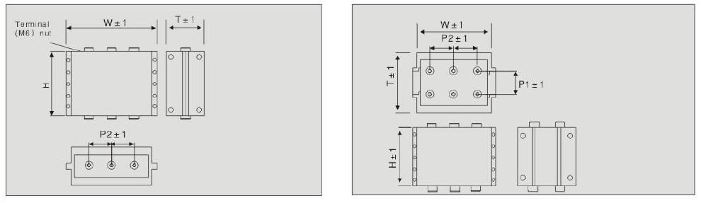 Water cooling Metalized film high voltage capacitor Outline drawing metallized polypropylene dielectric with non-inductive construction and special metal spray technics, encapsulated in a water