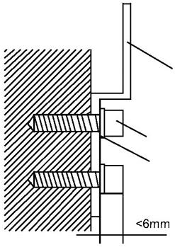 1. Kavelj pritrdite v zid s samoreznim vijakom (glej sliko 49-7). 2. Notranjo enoto obesite na kavelj. 2. Namestite konzolo na hanger vijak (glej sliko 49-10).