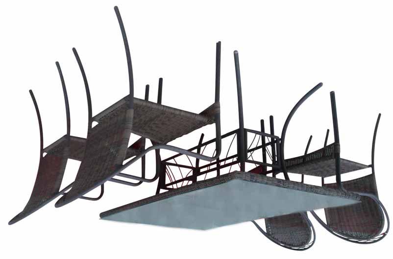 186 σετ κήπου µεταλλικά NIMES rattan 550