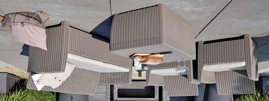 σετ κήπου 207 flat wicker γραφίτης μαξιλάρι σταχτί γκρί CORONA