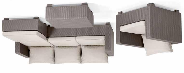 τραπεζάκι 68x68x35 SALTA-CHAISE µε µαξιλάρια