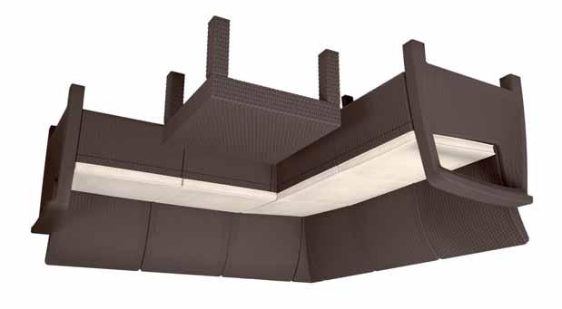 ) flat wicker ανθρακί MONACO-CORNER µε µαξιλάρια καναπές γωνία