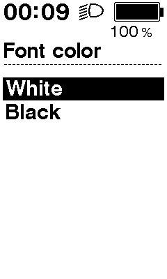 Κεφάλαιο 4 ΟΘΟΝΗ ΥΠΟΛΟΓΙΣΤΗ ΠΟΔΗΛΑΤΟΥ ΚΑΙ ΡΥΘΜΙΣΕΙΣ των ρυθμίσεων Font color (Χρώμα γραμματοσειράς) <SC-E6010> Το χρώμα της γραμματοσειράς μπορεί να αλλάξει.