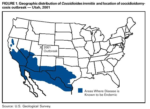 Κοκκιδιοειδομύκωση Ενδημική σε Βόρειο Αμερική (Νοτιοδυτικές