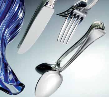00045 κουτάλι φρούτου, 19 cm 4,53 *12.00056 πιρούνι γλυκού, 15,1 cm 3,16 *12.00058 μαχαίρι βουτύρου, 18,6 cm 4,88 *12.00050 μαχαίρι ψαριού, 22,8 cm 5,49 *12.00049 πιρούνι ψαριού, 20,7 cm 4,94 *12.