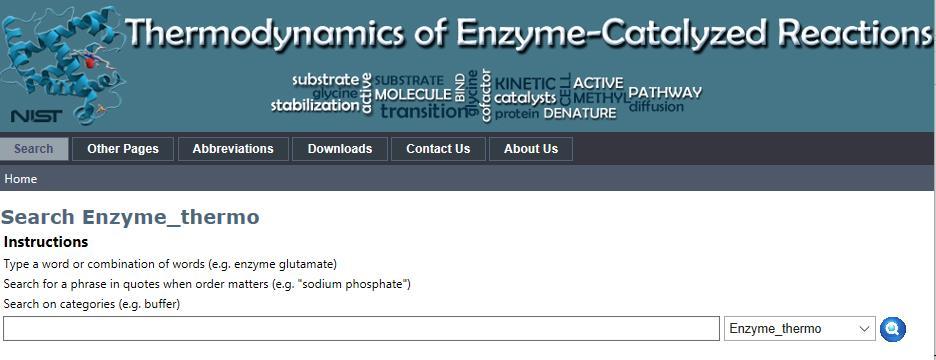 Baze de date pentru enzime TECRDB The Thermodynamics of
