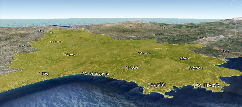Εικόνα 3 Γενική μορφολογία του εδάφους στο Δήμο
