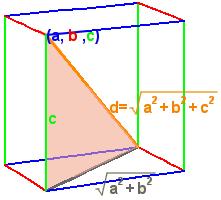 Calcula a diagonal dun ortoedro de arestas de dm, de dm e de dm Escribe os valores ordenados dos tres