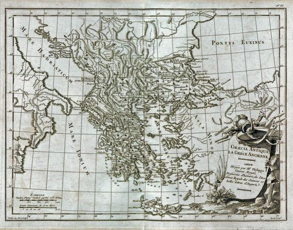 [Zacharakis 2624]. Δερμάτινη ράχη τῆς ἐποχῆς τῆς ἔκδοσης (μικρές φθορές). 300-400 394 BARTHÉLEMY, Jean Jacques. Ἄτλας τῆς Περιηγήσεως τοῦ Ν.