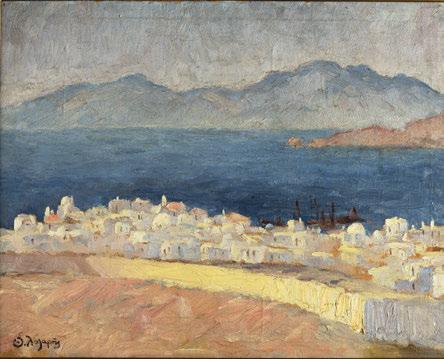 1937. Λάδι σέ μουσαμά, 326 x 403 mm. Ὑπογεγραμμένο κάτω ἀριστερά: «Θ.
