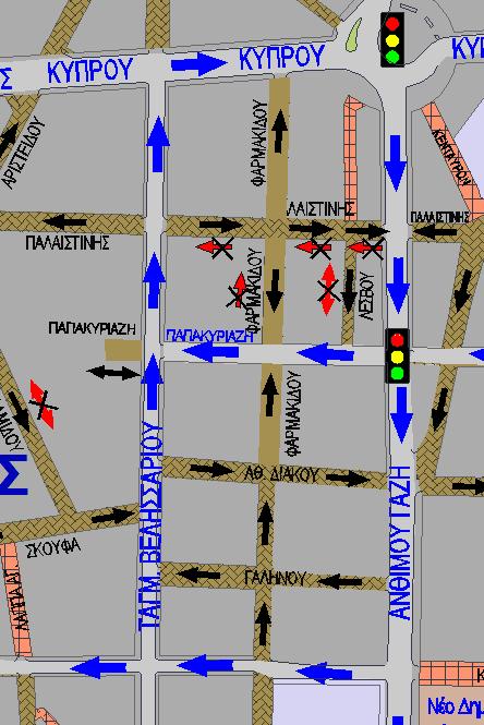 Μονοδρόμηση της οδού Παλαιστίνης (τμήμα από Τζαβέλα έως Καραθάνου) με φορά κίνησης από την οδό Τζαβέλα προς την οδό Καραθάνου Οδός Βραΐλα Αρμένη: Μονοδρόμηση της οδού Βραΐλα Αρμένη με φορά κίνησης