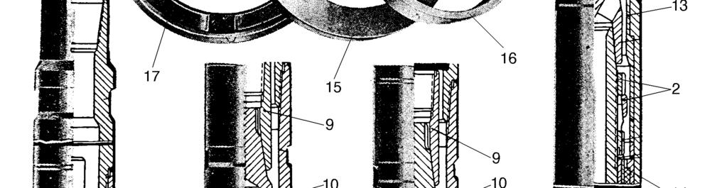 Stator turbinskog elementa; 5. Radijalni ležaj; 6. Prsten radijalnog ležaja; 7. Vratilo; 8.