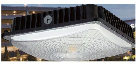FEATURES SRLED-CPQ45-50K LED CANOPY/45W TECHNICAL DATA SHEET Parking Garage Luminaires Ultra-thin design Replaces 120-175W MH HOUSING Sealed die-casting profile for indoor applications Polycarbonate