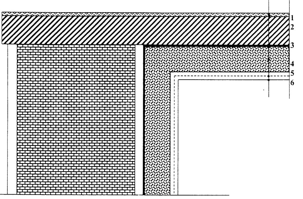 Fig. 3.4 Plafon sub planşeu 1- izolaţie din asfalt (1cm) λ 1 = 0.76 W/m 2- beton armat (15cm) λ 2 = 1.
