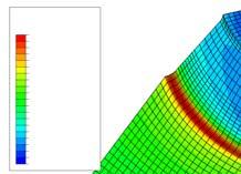14: (a) Mesh definition notation and the points (A and B, where B marks the maximum von Mises stress) at which K t is calculated, (b) Von Mises equivalent stress.