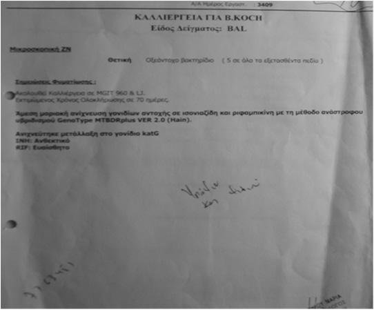 Περίπτωση ασθενούς Α ΒAL (Άμεση χρώση ΖΝ-Μοριακός έλεγχος αντοχής) Τι θεραπευτικό σχήμα θα