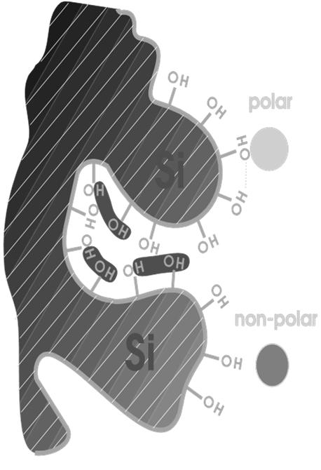Normalna faza pretok Polarna stacionarna faza (SiO 2, Al 2 O 3 )