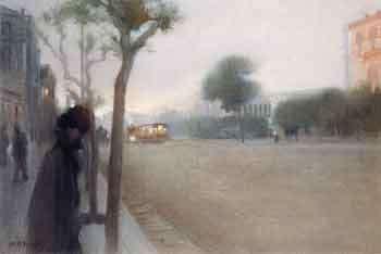 24, εικ. 25) Η Οδός Πανεπιστημίου (1896) και Μετά τη βροχή στην οδό Βασιλίσσης Σοφίας (1900) του Παύλου Μαθιόπουλου.