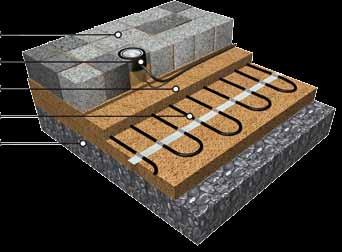 doporučené skladby ECOFLOOR xy ECOSUN AKUMULAČNÝ SYSTÉM s akumuláciou do betónu (hrúbka betónu cca 10 14