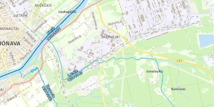 400 Pav. 21. Ištrauka iš LR upių, ežerų ir tvenkinių kadastro (UETK).