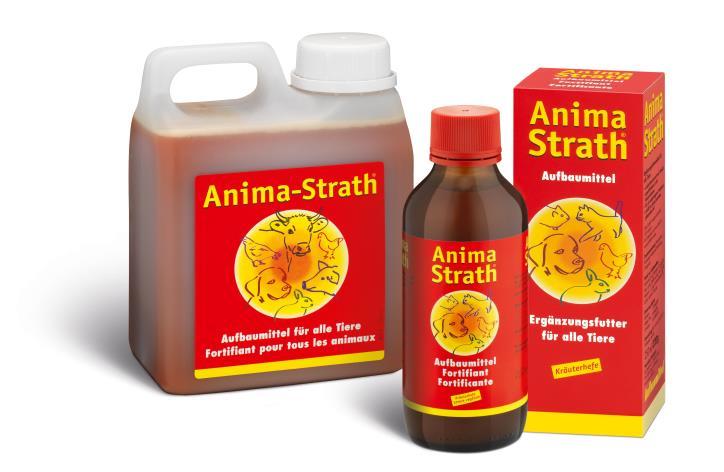 Products Anima-Strath Feed supplement liquid Composition Pack sizes 83% Plasmolysed herbal Yeast