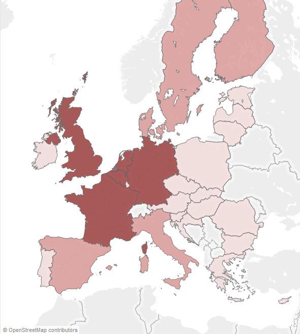 29 Γράφημα 4 - Συμμετέχοντες στην ομάδα εργασίας του RAN από τον Οκτώβριο του 2015 Έως 30 συμμετέχοντες 30 έως 60 συμμετέχοντες Περισσότεροι από 60 συμμετέχοντες Πηγή: ΕΕΣ, βάσει στοιχείων της