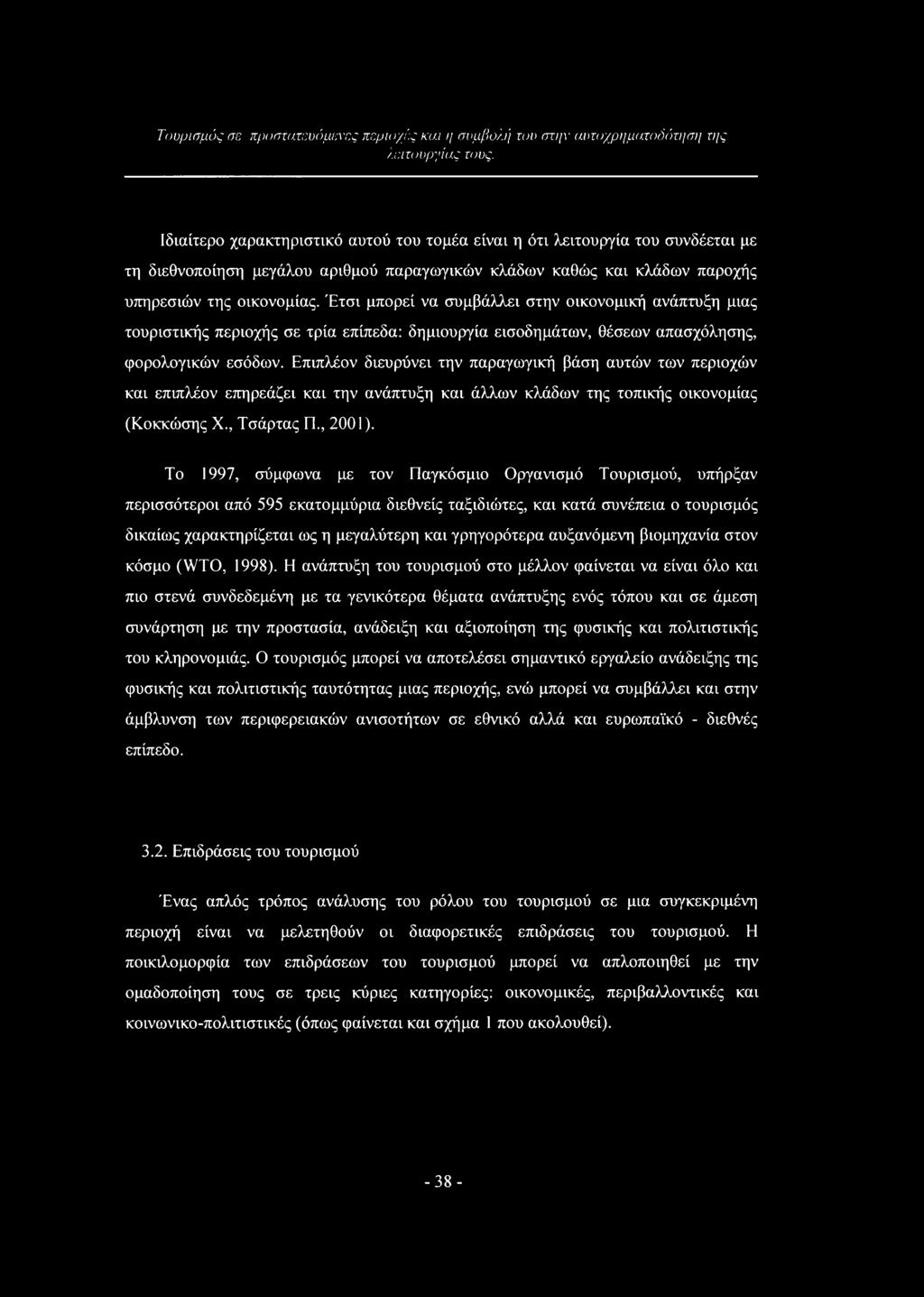 Έτσι μπορεί να συμβάλλει στην οικονομική ανάπτυξη μιας τουριστικής περιοχής σε τρία επίπεδα: δημιουργία εισοδημάτων, θέσεων απασχόλησης, φορολογικών εσόδων.