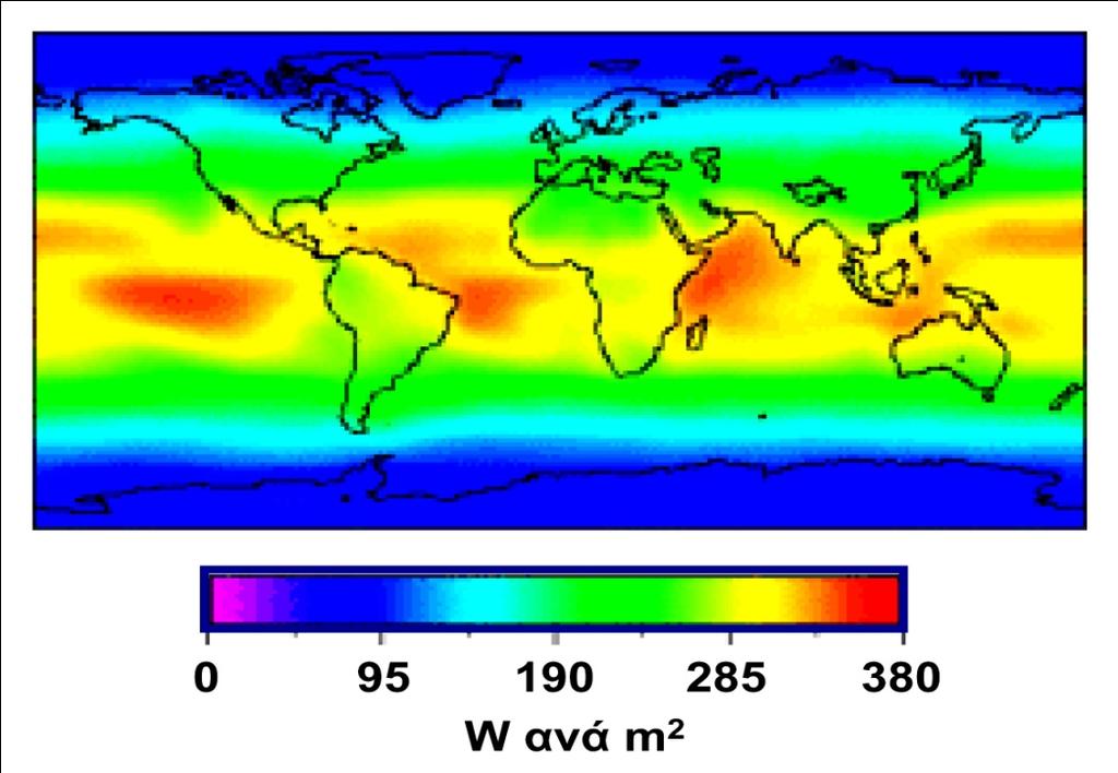 ΙΣΟΖΥΓΙΟ ΕΝΕΡΓΕΙΑΣ ΓΗΣ-ΑΤΜΟΣΦΑΙΡΑΣ (Ι) Η ηλιακή ισχύς που προσλαμβάνει η Γη ανά μονάδα επιφάνειας είναι ίση με S/4=341,5 Wm -2.