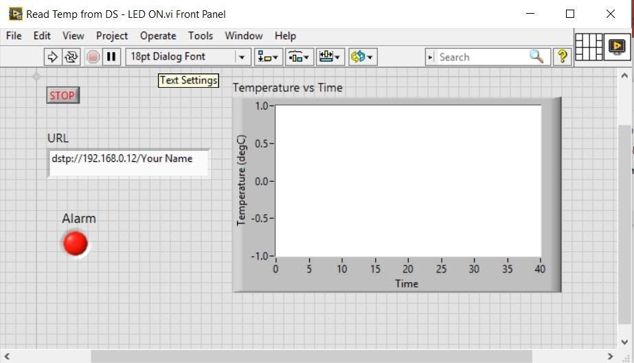 Read Temp from DS LED ΟΝ.