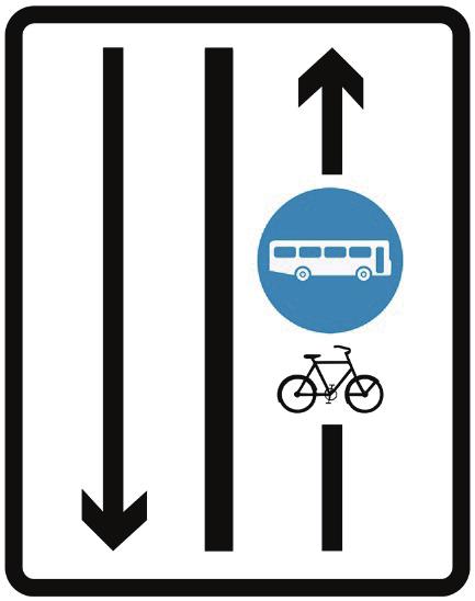 Αποκλειστική λωρίδα ΜΜΜ και ποδηλάτων, αντίθετης ροής