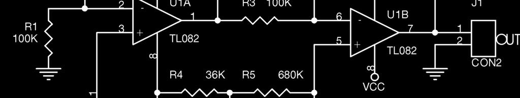 Întrucât rezistența tipică a unei sonde este de peste 1000MΩ, vom alege un amplificator cu curenți de intrare cât mai mici posibil, de odinul 1pA și impedantă 10 12 Ω.