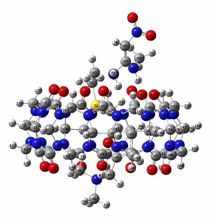 Figure S13 Energy-minimized structure of {(E)-RH 2 CB[7]} 2+ with atomic labeling Table S1.