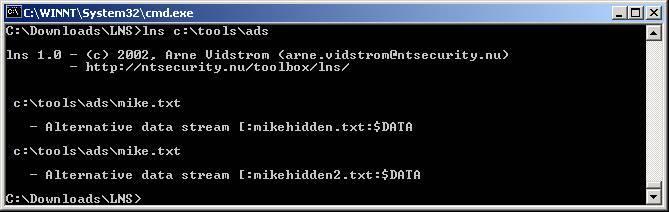 Forensics Alternate Data Streams Εργαλεία για ανίχνευση Alternate Data Streams