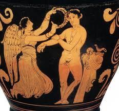 то време била ненадмашна. На многим грчким вазама је приказано како победник добија маслинов венац (сл.
