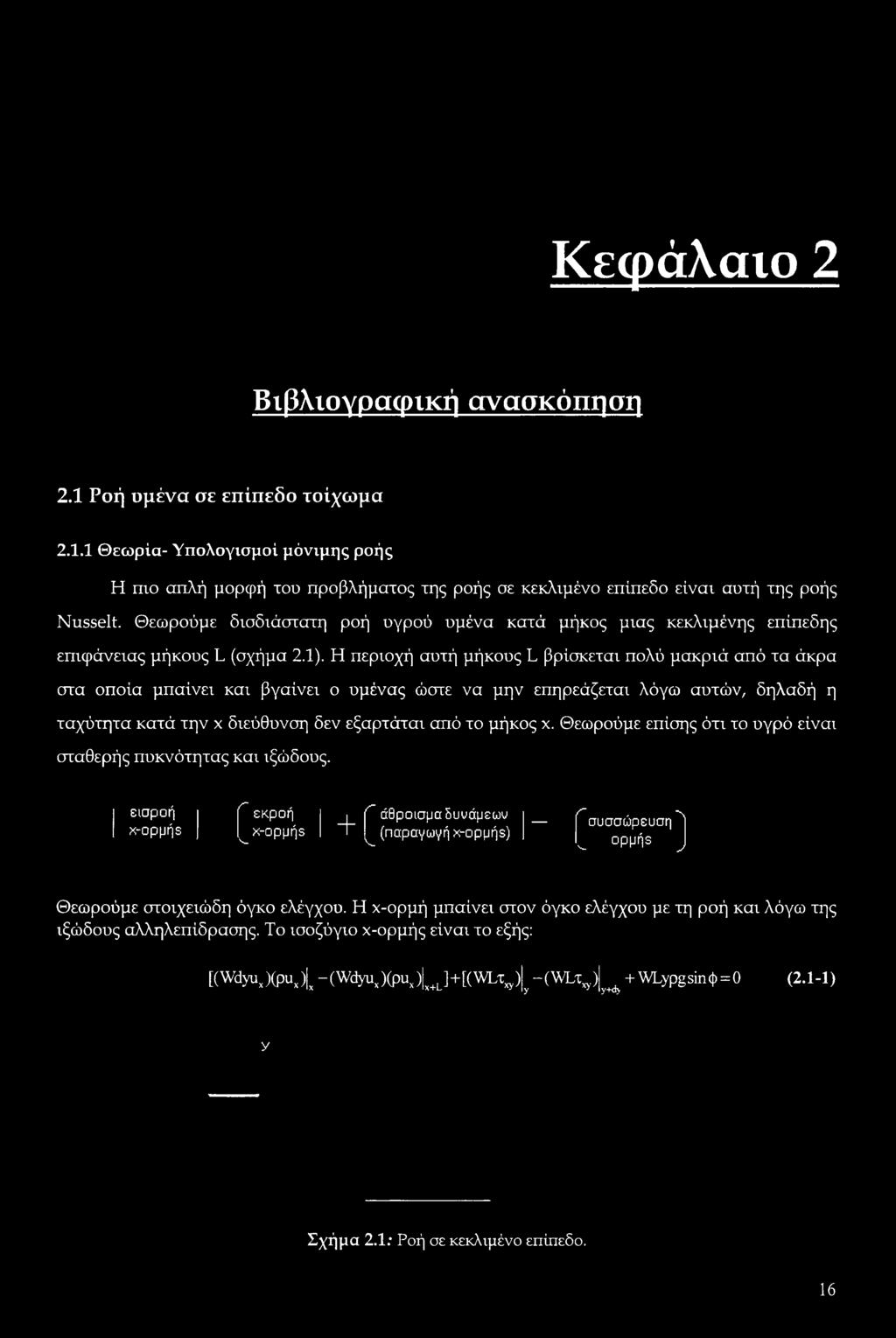 Η περιοχή αυτή μήκους L βρίσκεται πολύ μακριά από τα άκρα στα οποία μπαίνει και βγαίνει ο υμένας ώστε να μην επηρεάζεται λόγω αυτών, δηλαδή η ταχύτητα κατά την x διεύθυνση δεν εξαρτάται από το μήκος