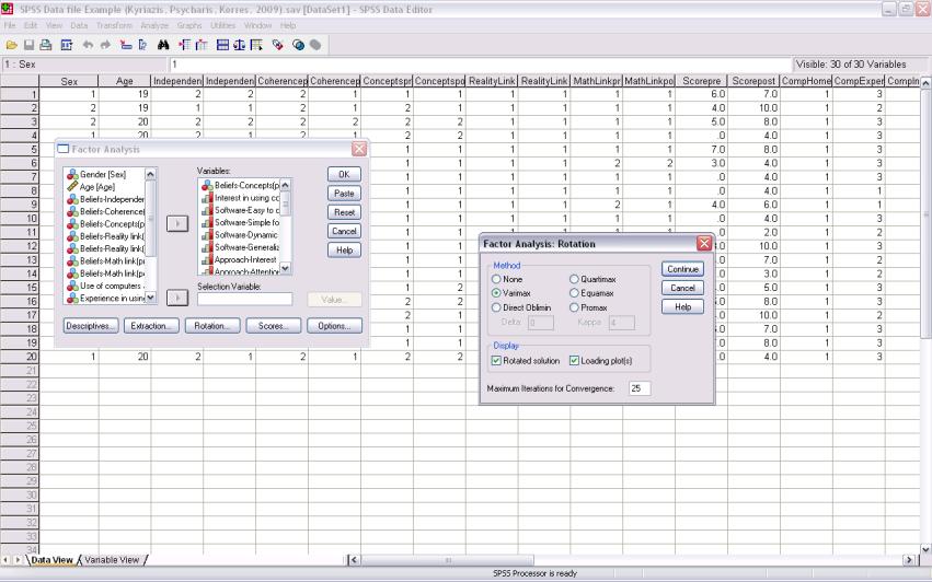 ΕΠΙΛΟΓΕΣ ΤΗΣ FACTOR ANALYSIS 53 ΑΠΟΤΕΛΕΣΜΑΤΑ ΤΗΣ FACTOR ANALYSIS Total Variance Explained Component 1 2 3 4 5 6 7 8 9 10 11 12 13 14 15 16 17 Initial Eigenvalues Extraction Sums of Squared Loadings